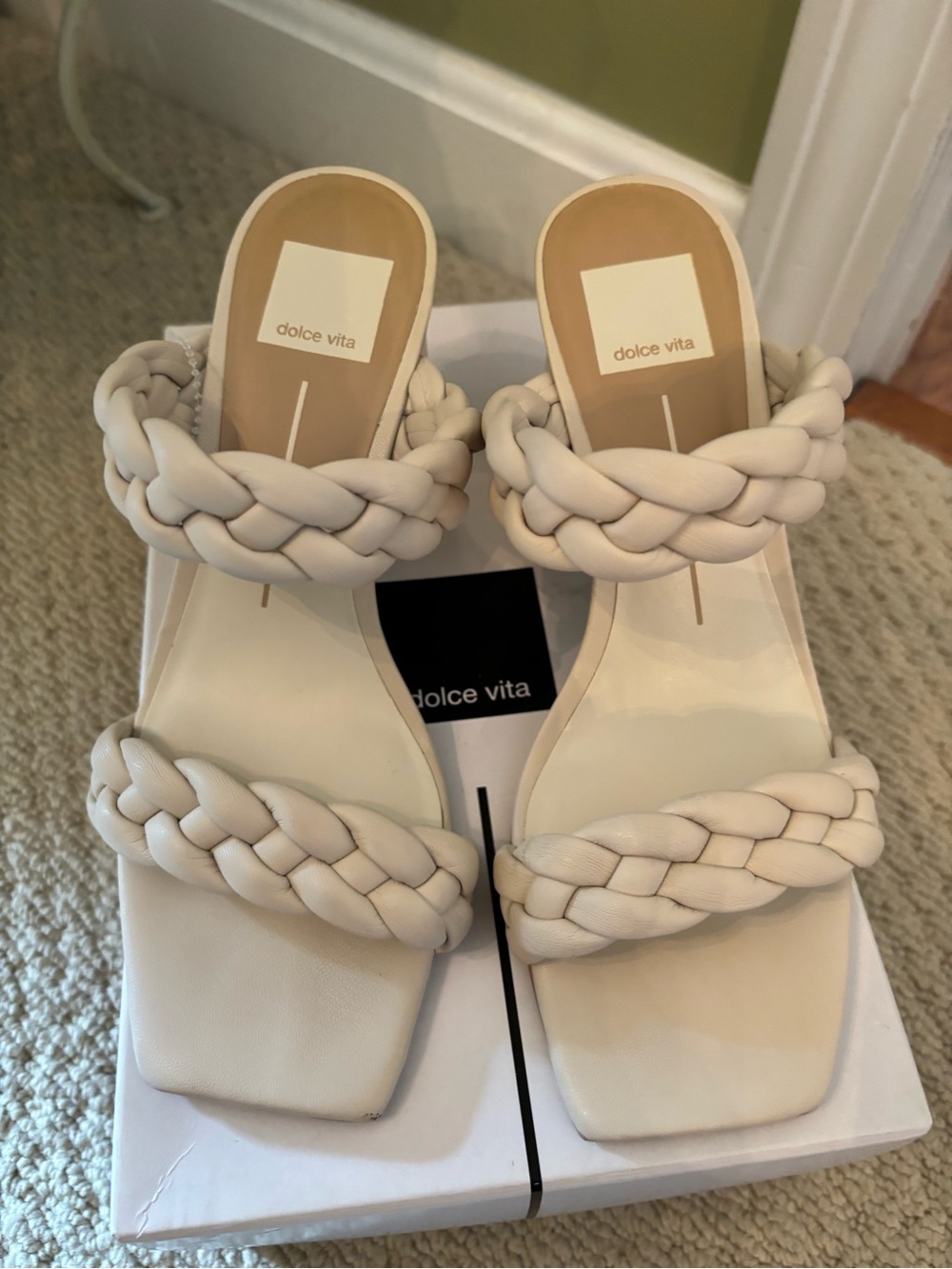 Dolce Vita Braided Cream Slide Sandals